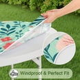 thumbnail image 5 of Pioneer Flower Floral Print Pattern Round Fitted Tablecloth with Elastic Edge,Dining Table Cover Waterproof,Outdoor Round Tablecloth for Camping,Dining,Indoor and Outdoor, 5 of 7