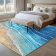 thumbnail image 5 of Blue Ombre Coastal Large Area Rugs for Bedroom Living Room, Soft Non Slip Carpet Bedside Rug, Summer Nautical Beach Ocean Seaside Rectangular Floor Cover Kitchen Accent Rug 8'x10' for Office, 5 of 9