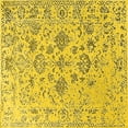 thumbnail image 1 of Ahgly Company Machine Washable Indoor Square Oriental Yellow Industrial Area Rugs, 6' Square, 1 of 4