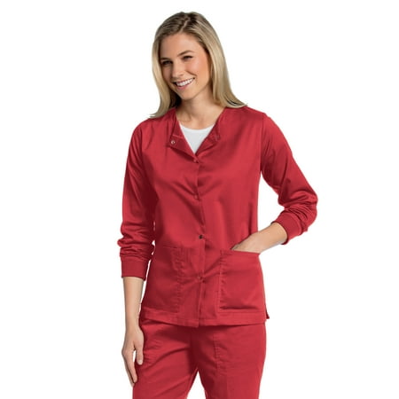 Landau All Day Women's Two Pocket Snap Front Scrub Jacket, Style 3507