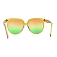 thumbnail image 2 of Womens Oversize Nerdy Round High Temple Horn Rim Sunglasses Green Brown Green, 2 of 4