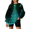 thumbnail image 1 of 2023 Chandail en Molleton de Noël pour Femmes en Solde Col Rond Mode Décontractée Manches Longues Imprimé de Noël, 1 of 5