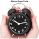 thumbnail image 4 of Reloj despertador retro de metal con doble campana, reloj despertador mecánico silencioso, reloj despertador retro silencioso con luz nocturna para dormir, oficina, dormitorio, viajes, negro, 4 of 4