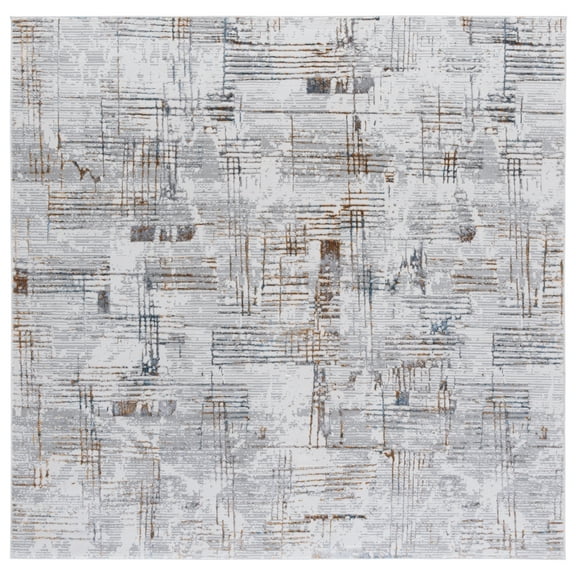 SAFAVIEH Sonoma Jack Abstract Area Rug, Grey/Ivory, 6'7" x 6'7" Square