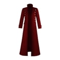 thumbnail image 2 of Hulanddfd Mens Coat Long Trench Coat, Stand Collar Zip Up Outerwear with Pockets, Casual Winter Top, 2 of 6
