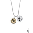 thumbnail image 2 of Delight Jewelry Silvertone Domed Music - French Horn Silvertone Script Initial Disc - L - Charm Necklace, 20"+3", 2 of 4