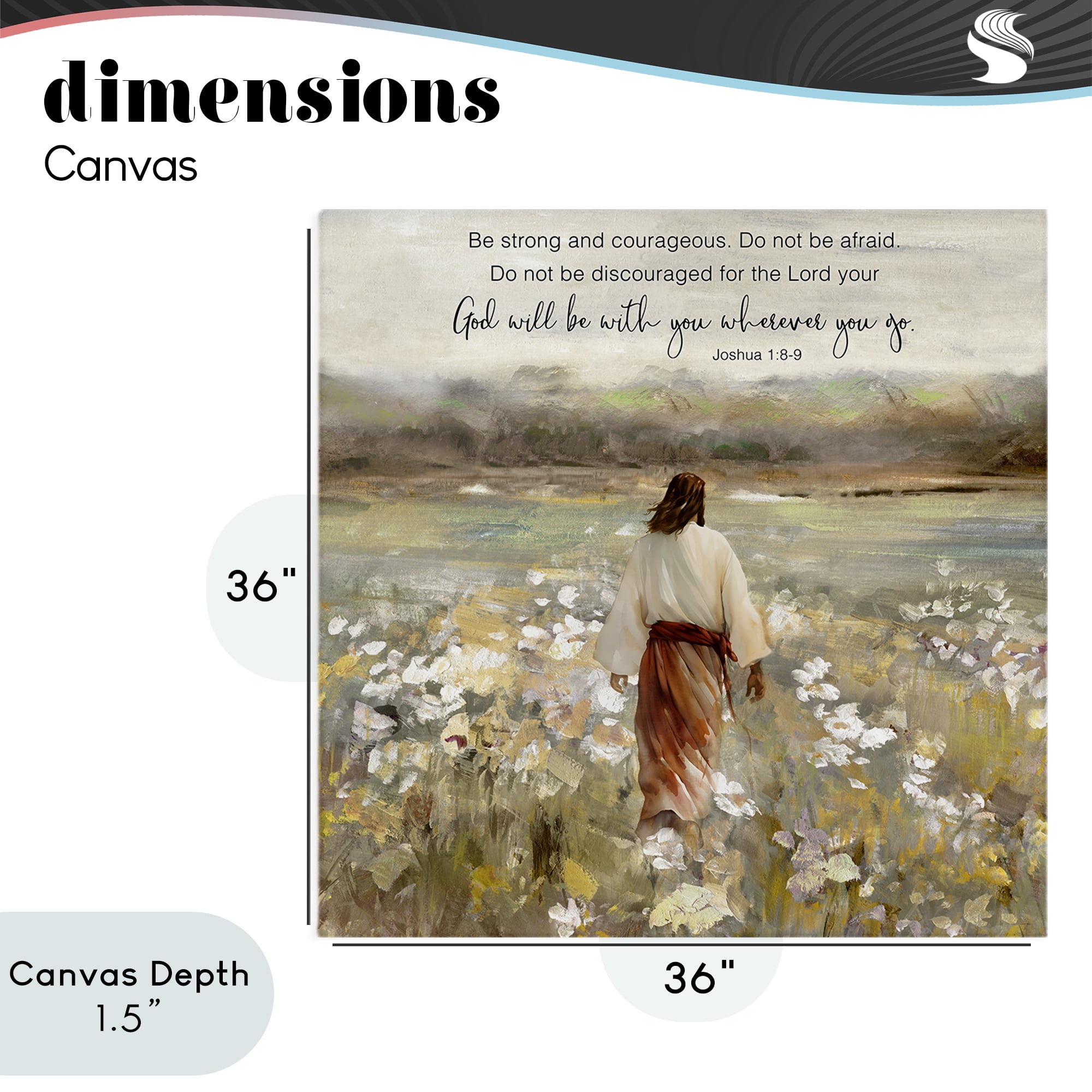 Stupell Industries God With You Wherever Canvas Wall Art, design by Sally Swatland