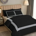 thumbnail image 3 of DNG Creations 1 Piece Full Black And Silver Border Line Pattern Duvet Cover - 100% Egyptian Cotton, 800 Thread Count ( Full/Queen ), 3 of 5
