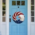 thumbnail image 2 of Patriotic Eagle Wooden Door Wreath with American Flag Design, 30cm Flat 4th of July Decor, 2 of 5