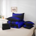 thumbnail image 6 of Homewish Waves Stripes 7pcs Bedding Comforter Set,Modern Asbtarct Geometric Queen Bedding Sets,Blue Black Queen Sheet Sets For Girl Boys,Ultra Soft Home Decor Reversible, 6 of 8