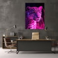 thumbnail image 5 of Mudket Framed Neon Pink Leopard Canvas Wall Art, Cool Glowing Leopard Print Room Decor, Trendy Animal Wall Art for Bedroom Office - 12"L x 8"W, 5 of 10