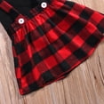 thumbnail image 5 of ITFABS Baby Girls Long Sleeve Ruffled Solid Color T-shirt + Plaids Strap Skirt, 5 of 5
