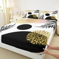 thumbnail image 3 of Homewish Teens Minimalist Stripes Circle 3pcs Twin Sheet Sets,Vintage Aesthetic Leaves Twin Fitted Sheet,Mid Century Breathable Flat Sheet,Luxury Bedroom Decor, 3 of 7