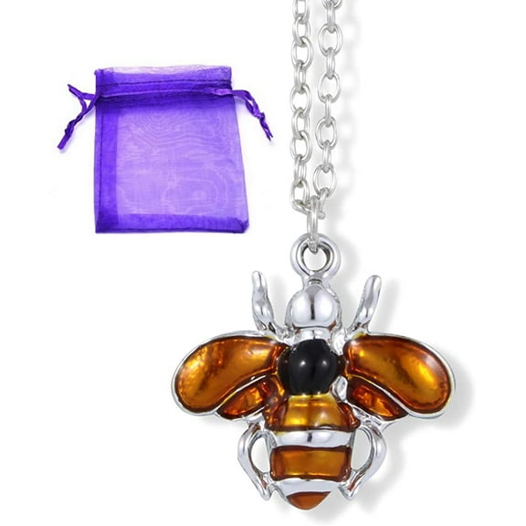 Bee Necklace | Bee Jewelry for Women or Men as Great Honey Bee Decor or Bumblebee Decor and Bee Accessories for Women Honey Bee Gifts and Bee Gifts for Women be a Queen Bee with a Queen Bee Necklace
