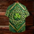 thumbnail image 6 of PNTUTB St. Patrick's Day Men's Fashion Print Casual Loose Collared Button Down Short Sleeve Comfort Blouse, 6 of 6