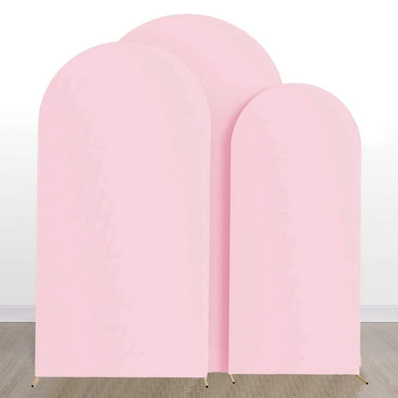 1pc 6.5*3.2FT Pink Chiara Arch Cover Double Sided Fabric Pink Top Round Stand Cover for Birthday Baby Shower Wedding Backdrop Decoration