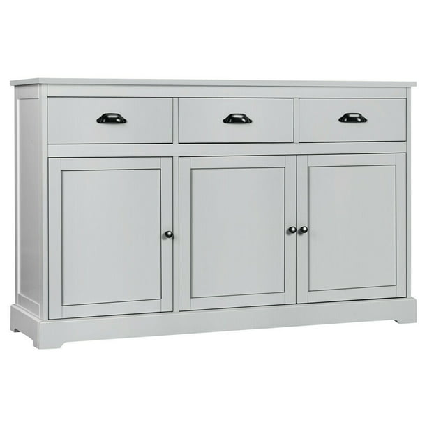 Gymax 3 Drawers Sideboard Buffet, Dana Point Console Table 3 Drawers White Threshold