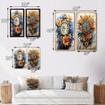 thumbnail image 4 of Designart "Sunset Hues Tangerine Blooms and Azure Plumage" Dream catcher Framed Wall Art Set Of 2 - Traditional Blue Framed Wall Art Set Of 2, 4 of 6