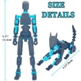 thumbnail image 5 of T13 Titan 13 3D Printed Action Figure Set, Pre-Assembled Robot with Movable Dog & Interchangeable Weapons (Blue), 5 of 6