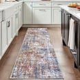 thumbnail image 2 of ZACOO 2x6 Hallway Runner Rug Washable Rug Soft Distressed Rug Non-Slip Low-Pile Rugs for Entryway Modern Area Rug, Red/Blue, 2 of 8