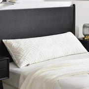 Downluxe Shredded Memory Foam Full Body Pillow 20 x 54-Long Body Pillow for Pregnancy, Side and Back Sleepers-White