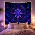 thumbnail image 2 of Glowing Star Compass Scene with Moons and Planets, Serene Digital Art for Astrology Fans, Wall Decor, Housewarming Gift, Tapestry Wall Hanging for Bedroom and Meditation Room, 2 of 7