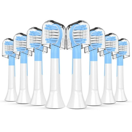 Kids Toothbrush Heads Compatible with Electric Philips Sonicare Handle 6032/94 6321 6340 6042 6320 6330, Replacement Heads Compact for Child 3-7 Years Old,  8 Pack Blue