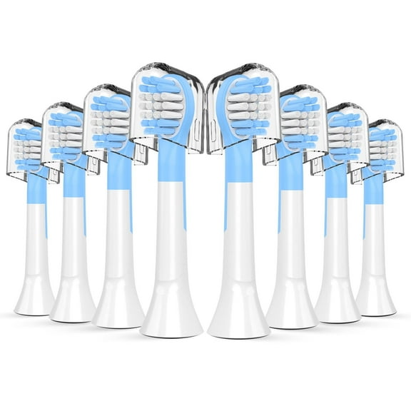 Kids Toothbrush Heads Compatible with Electric Philips Sonicare Handle 6032/94 6321 6340 6042 6320 6330, Replacement Heads Compact for Child 3-7 Years Old,  8 Pack Blue