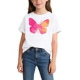 thumbnail image 2 of Afuyipoi T-shirts for Girls,Crewneck Butterfly Casual Summer Graphic Tees White 10-12 T, 2 of 7