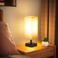 thumbnail image 3 of Beige Bedroom Table Lamp Set - Bedside Lamps for Nightstand Set of 2, Minimalist Lamps for Desk, Dorm, Kids Room, Bulb Not Included, 3 of 7