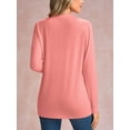 thumbnail image 5 of JYLFC Women Henley Shirts with Button 2025 Fall Dressy Casual V Neck Tops Trendy Long Sleeve Blouses Pink XL, 5 of 6