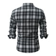 thumbnail image 7 of ZCFZJW Men's Casual Plaid Dress Shirt Button Down Shirts Checkered Printed Long-Sleeve Lapel Collared Work Business T-Shirt Tops Black M, 7 of 7