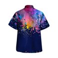 thumbnail image 3 of Camisas Oversize Hombre Hombres Casual Manga corta Primavera Verano Turndown Neck 3D Impreso Camisas Moda Top Blusa Camisas (Blue, S), 3 of 5