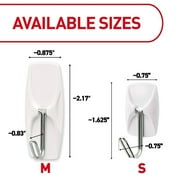 Command Small Wire Toggle Hooks, White, Damage Free Organizing, 22 Hooks and 24 Strips