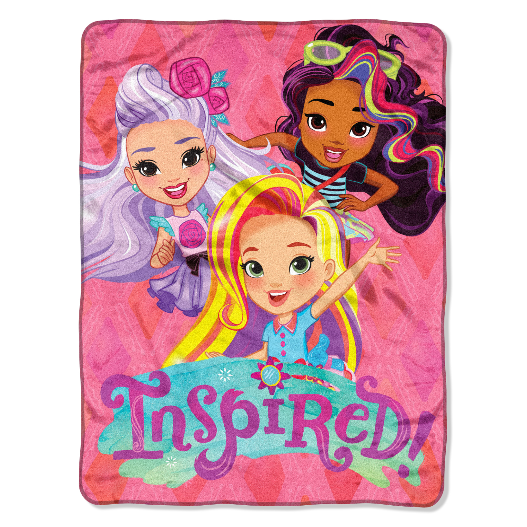 Multi Color 46 x 60 Nickelodeons Sunny Day Power Poses Micro Raschel Throw Blanket