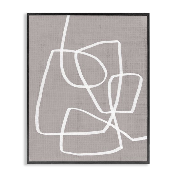 Stupell Industries Modern Minimalist Abstract Line Scribble Modern Boho Composition Black Framed Giclee Art, 11 x 14, by June Erica Vess