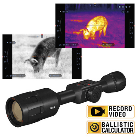 Refurbished ATN ThOR 4 2.5-25x, 640x480, Thermal Rifle Scope w/Ultra Sensitive Next Gen Sensor, WiFi, Image Stabilization, Range Finder, Ballistic Calculator and IOS and Android