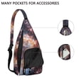 thumbnail image 3 of Stellar Navigation Sling Backpack - Star Map & Compass Print (Durable), 3 of 4