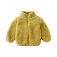 thumbnail image 2 of Drmagiyhm Kids Fall Winter Coat Zip Up Fleece Jacket with Pockets Thick Sweatshirt Fuzzy Fleece Lightweight Outerwears Zip-Up Fuzzy Jacket Thermal Winter Coat with Pockets Yellow 2-3 Years, 2 of 4