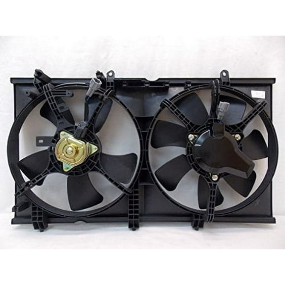 Dual Radiator and Condenser Fan Assembly - Pacific Best Inc. Fit/For MI3115119 03-07 Mitsubishi Lancer 2.0L Dual Shroud