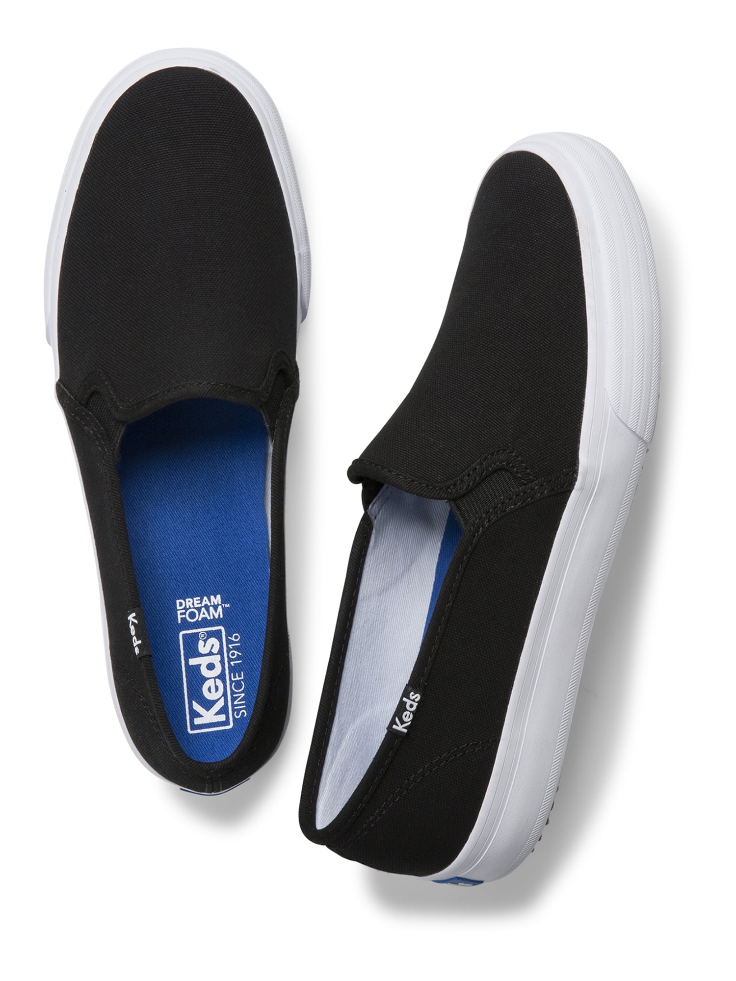 Keds Double Decker Canvas Slip On Sneaker Women Black - Walmart.com