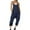 Navy, variant on Pisexur Womens Jumpsuits Solid Color V Neck Rompers Fashion Spaghetti Strap Jumpers Casual Loose Sleeveless Overalls Comfy Baggy One Piece Jumpsuits with Pockets