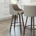 thumbnail image 3 of Home Square 2-Piece 30.88" Polyester Swivel Bar Stool Set in Beige/Brown, 3 of 4