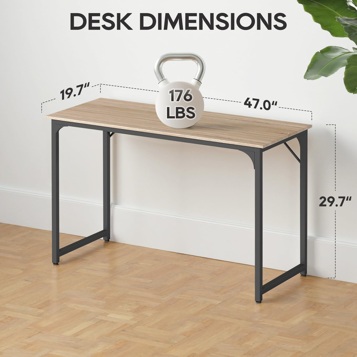 JessieMal Computer Desk,Home Office Desk, Modern Simple Style for Home Office Study Writing (Nature, 47 Inch)