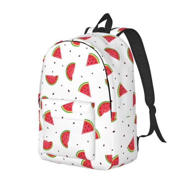 Balery Hand Drawn Watermelon Mochila Clásica Impresa Básica para Viaje, Mochila Escolar Resistente al Agua, Mochila de Lona con Correas Ajustables-Medium