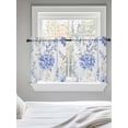 thumbnail image 5 of Purple Hydrangea Tier Curtains 24 Inch Length, Sheer Curtains for Bedroom Living Room Window Stripe Botanical Vintage Rod Pocket Voile Drapes Kitchen Curtains Small Half Window 27.5"x24" 2 Panels, 5 of 6