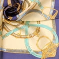 thumbnail image 3 of Lovoski Seda Mujer Floral Cuadrado Bufanda Bolso Decoración Hugo Pañuelo cuadrado para mujer, 3 of 7