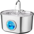 thumbnail image 1 of Fuente de agua para gatos Neareal 2,2 L de acero inoxidable con LED, 1 of 8