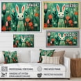 thumbnail image 4 of Designart "Rabbit Meadows Green and Pink Blooms" Animals Framed Wall Art Decor - Modern Farmhouse Green Rabbit Bedroom Framed Canvas Wall Art, 4 of 6