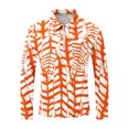 thumbnail image 5 of Zylanna Men's Long Sleeve Polo Shirts with Chest Pocket, Slim Fit Spring Fall Printed Turndown Collar Casual Pullover Tops for Man Orange, 5 of 5